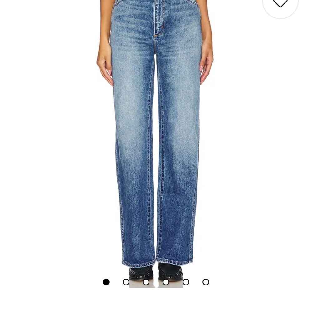 ROLLA'S Blue Wide Straight Leg Heidi Jeans - Picture 2 of 5